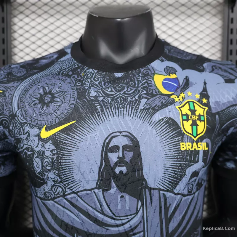 2024 Brazil Christ the Redeemer Special Kit Player Version Shirt Football - detail