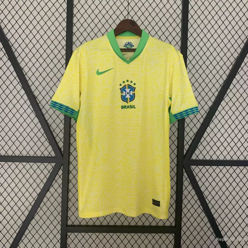 2024 Brazil Home Copa America Football Jersey