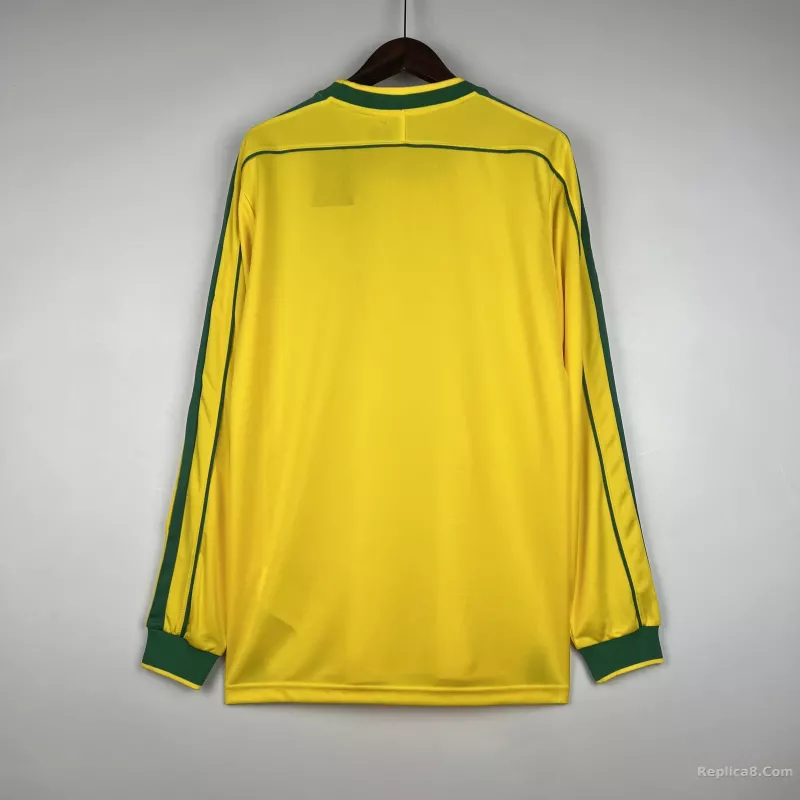 1998 Brazil World Cup Home Retro Jersey Long Sleeve - detail