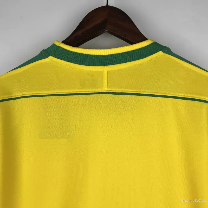 1998 Brazil World Cup Home Retro Jersey Long Sleeve - detail