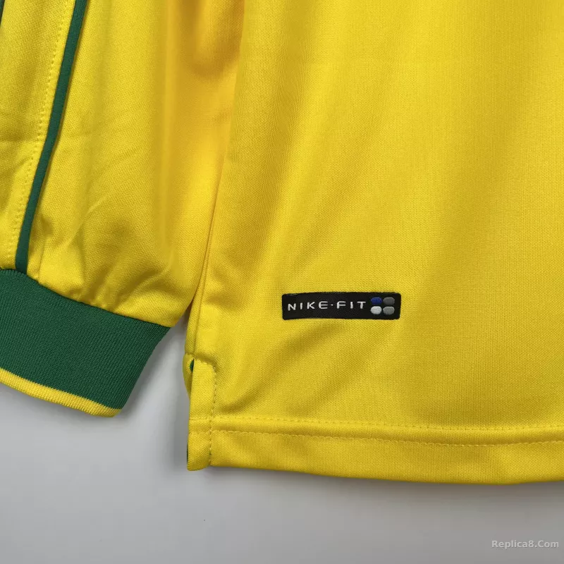 1998 Brazil World Cup Home Retro Jersey Long Sleeve - detail