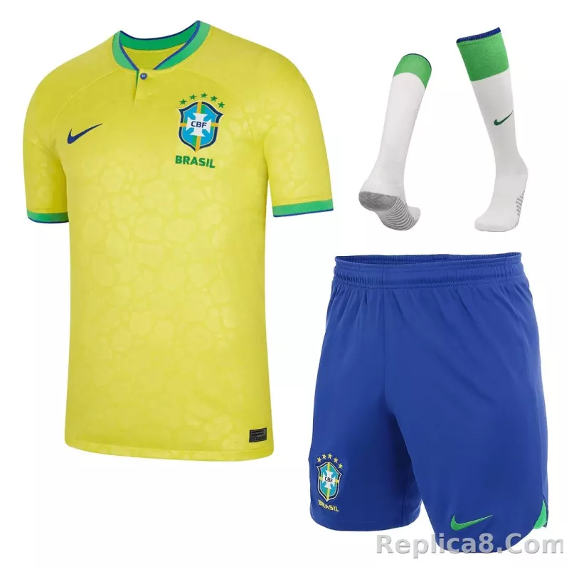 2022 Brazil World Cup Home Whole Kit Jersey+Shorts+Socks