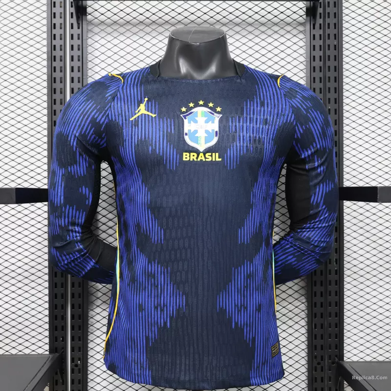 2026 Brazil Away World Cup Jersey Player Version Long Sleeve
