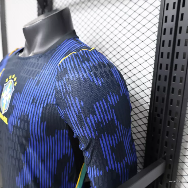 2026 Brazil Away World Cup Jersey Player Version Long Sleeve - detail