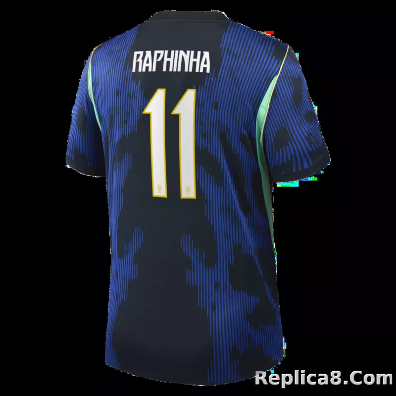 Raphinha Brazil National Team Jordan Brand 2026 Away Stadium Replica Jersey - Blue - detail