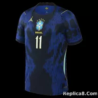 Raphinha Brazil National Team Jordan Brand 2026 Away Stadium Replica Jersey - Blue - view 4