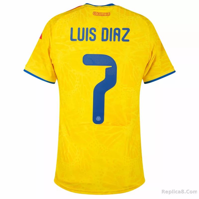 adidas Colombia Authentic Home Luis Diaz 7 Shirt 2026-2027 - detail