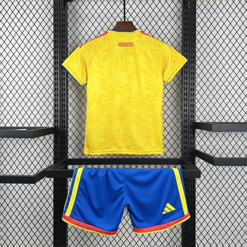2026 Colombia Home World Cup Soccer Kids Kit Jersey+Shorts - detail