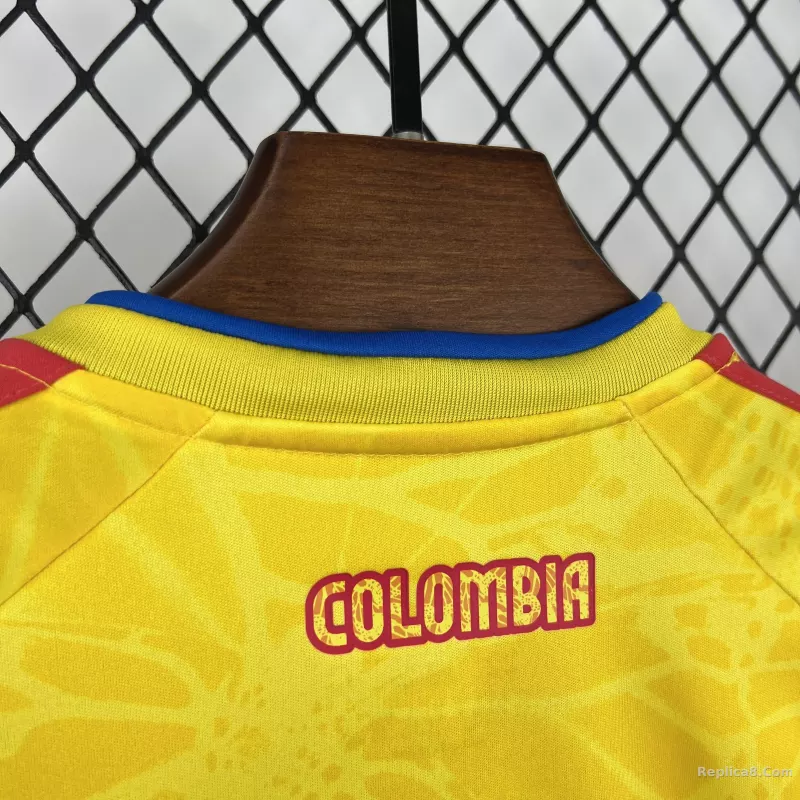 2026 Colombia Home World Cup Soccer Kids Kit Jersey+Shorts - detail