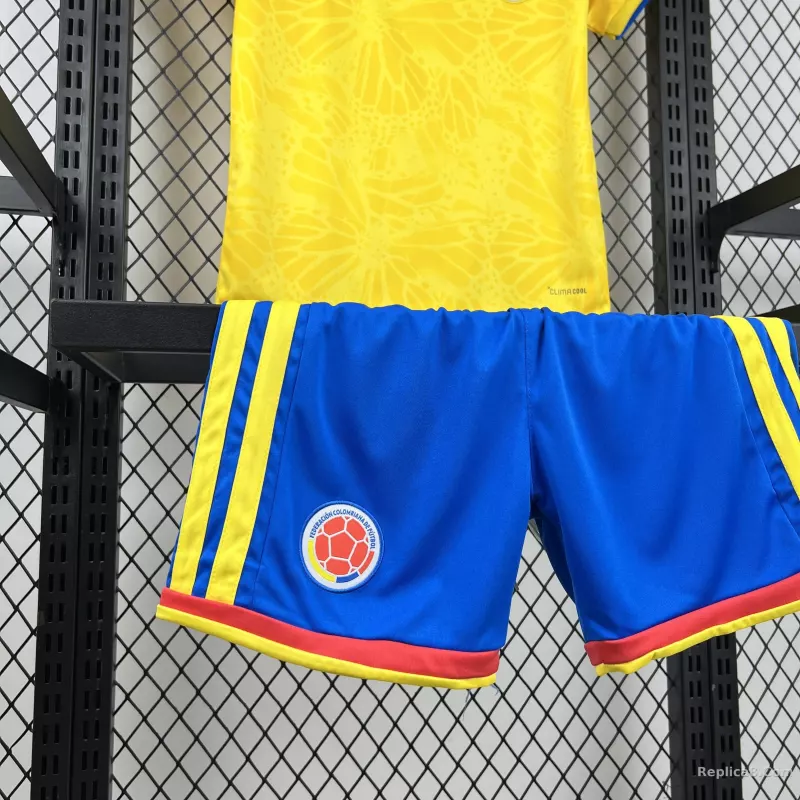2026 Colombia Home World Cup Soccer Kids Kit Jersey+Shorts - detail