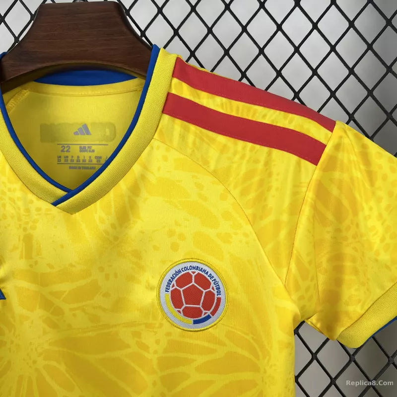 2026 Colombia Home World Cup Soccer Kids Kit Jersey+Shorts - detail