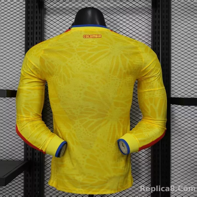 2026 Colombia Home World Cup Jersey Player Version Long Sleeve - detail