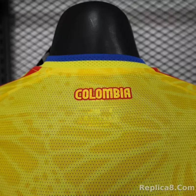 2026 Colombia Home World Cup Jersey Player Version Long Sleeve - detail