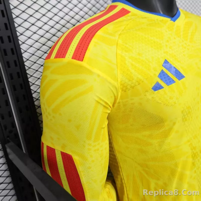 2026 Colombia Home World Cup Jersey Player Version Long Sleeve - detail