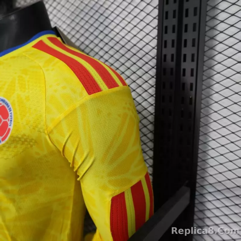 2026 Colombia Home World Cup Jersey Player Version Long Sleeve - detail