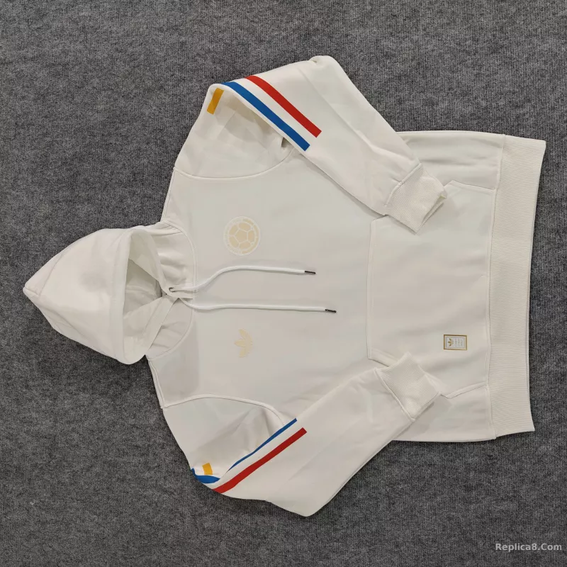 2024 Colombia  100th Anniversary  White Hoodie Jacket 1:1 Thai Quality