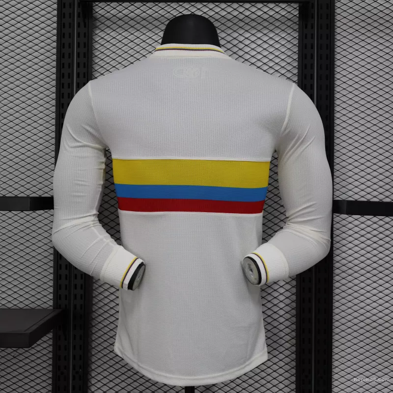 2024 Colombia 100th White Anniversary Jersey Player Version Long Sleeve - detail