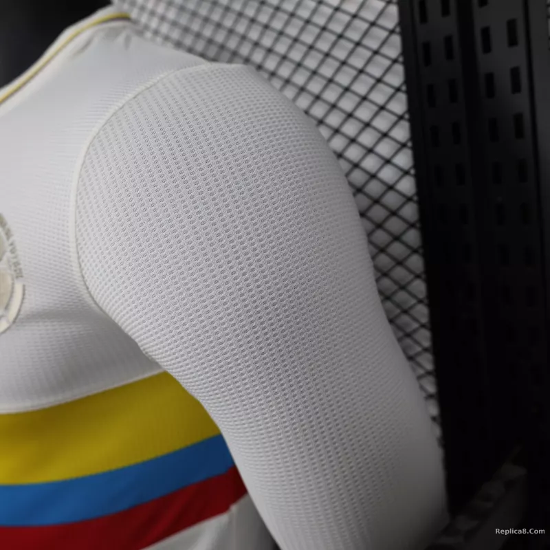2024 Colombia 100th White Anniversary Jersey Player Version Long Sleeve - detail