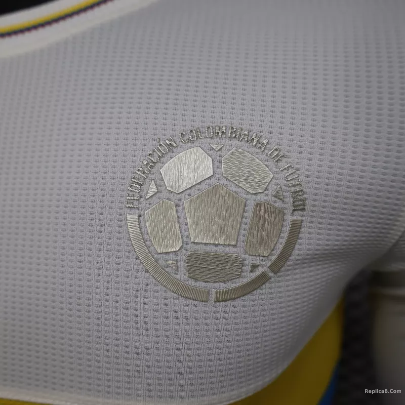 2024 Colombia 100th White Anniversary Jersey Player Version Long Sleeve - detail