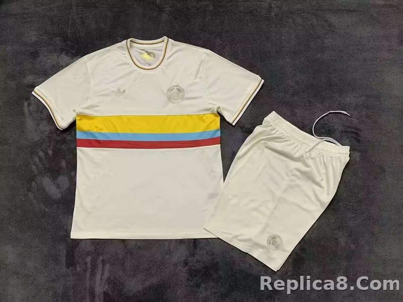 2024 Colombia 100th White Anniversary Kids Kit Jersey+Shorts