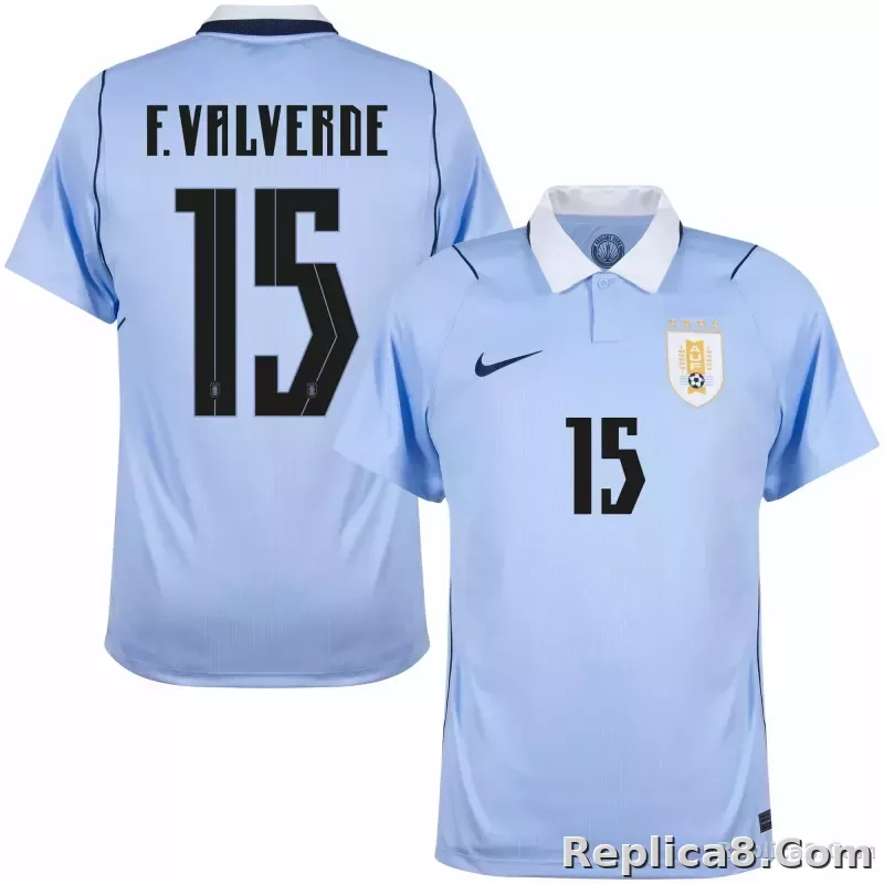 Nike Uruguay Home F. Valverde 15 Shirt 2026-2027 (Fan Style Printing)