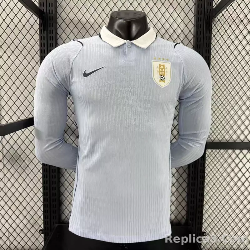 2026 Uruguay  Home World Cup Soccer Jersey Player Version Long Sleeve