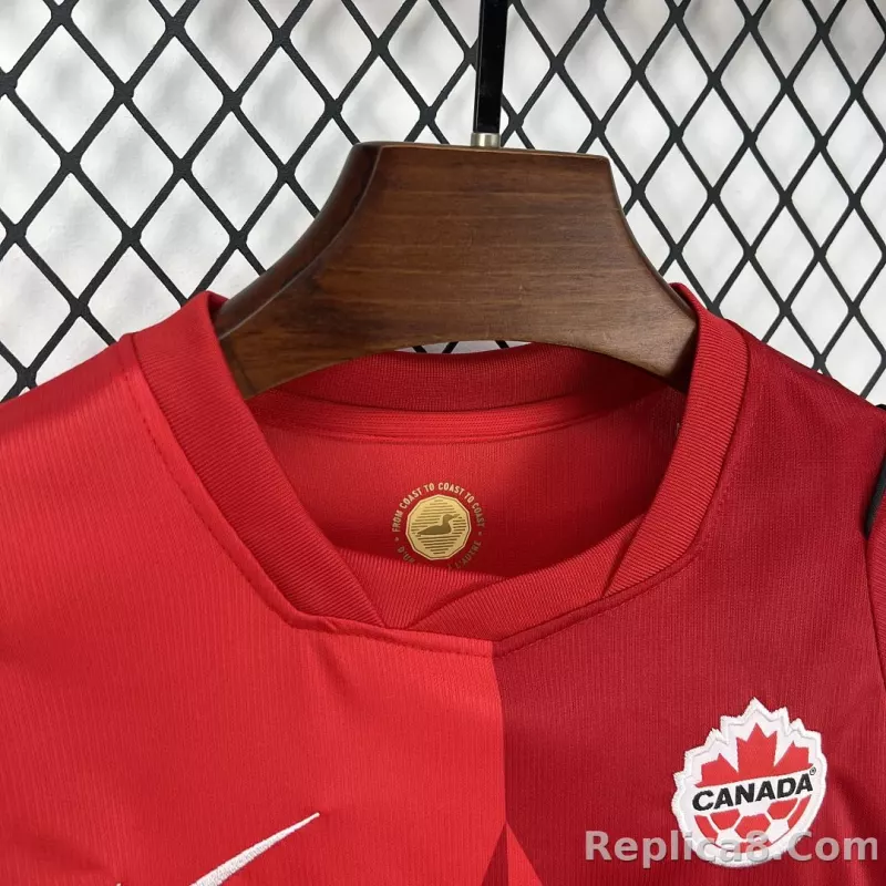 2026 Canada Home World Cup Soccer Kids Kit Jersey+Shorts - detail
