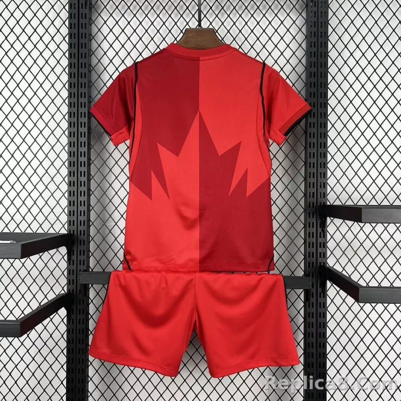 2026 Canada Home World Cup Soccer Kids Kit Jersey+Shorts - detail