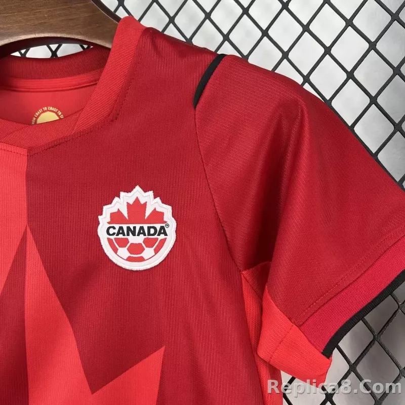 2026 Canada Home World Cup Soccer Kids Kit Jersey+Shorts - detail