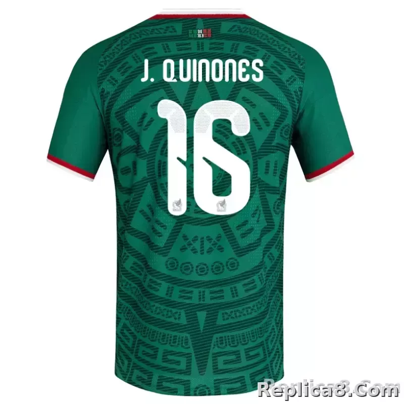 adidas Men's J. Quinones Mexico Authentic Home 2026 World Cup Jersey (Bold Green)