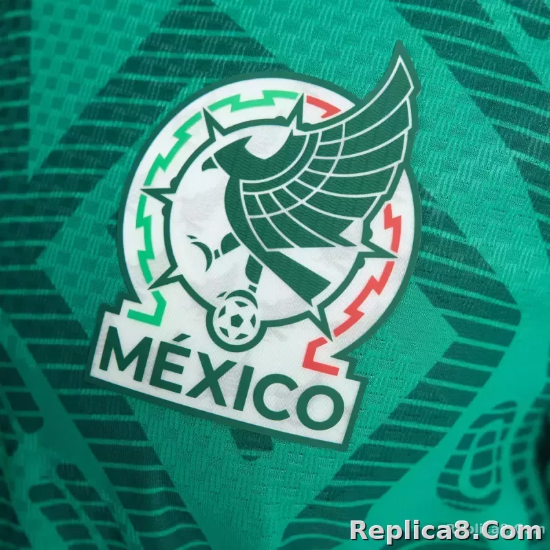 adidas Men's J. Quinones Mexico Authentic Home 2026 World Cup Jersey (Bold Green) - detail