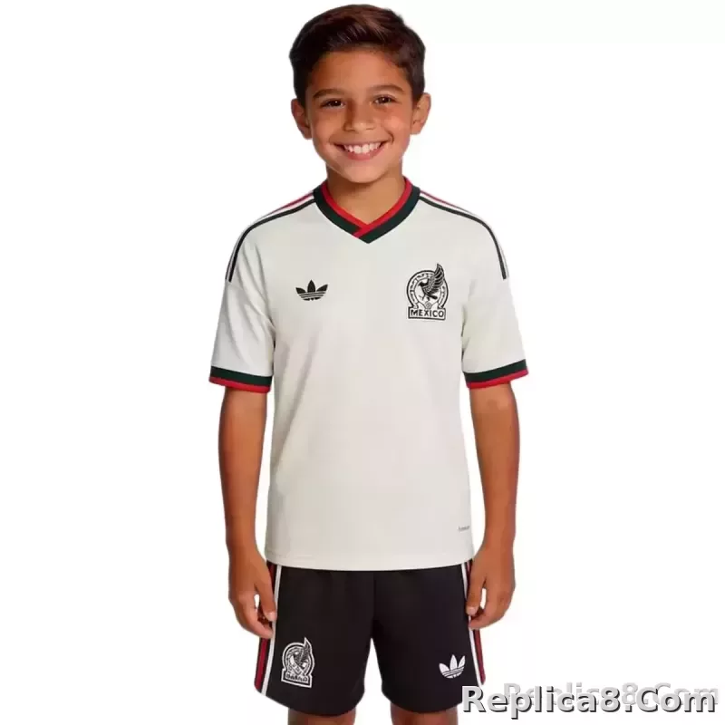 2026 Mexico World Cup Away Kids Kit Jersey+Shorts - detail