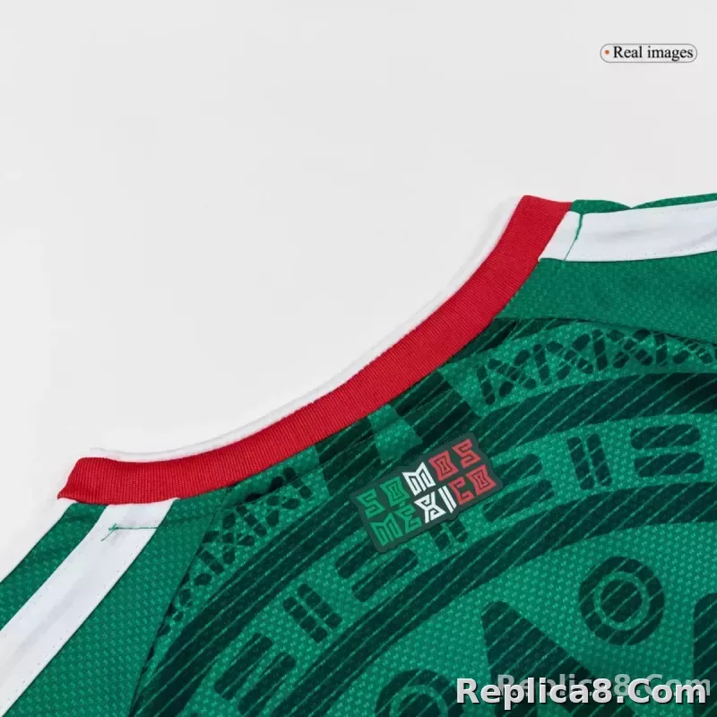 2026 Mexico World Cup Home Kids Full Kit Jersey+Shorts+Socks - detail