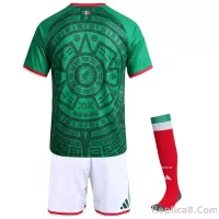 2026 Mexico World Cup Home Kids Full Kit Jersey+Shorts+Socks - view 3