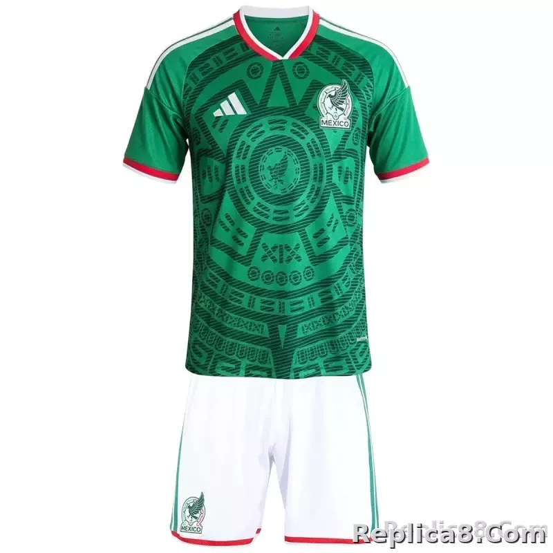 2026 Mexico World Cup Home Kids Kit Jersey+Shorts