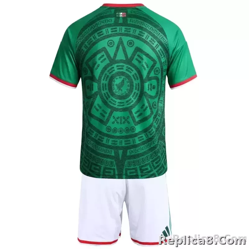 2026 Mexico World Cup Home Kids Kit Jersey+Shorts - detail