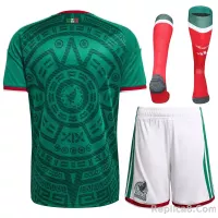 2026 Mexico World Cup Home Soccer Full Kit Jersey+Shorts+Socks - view 3