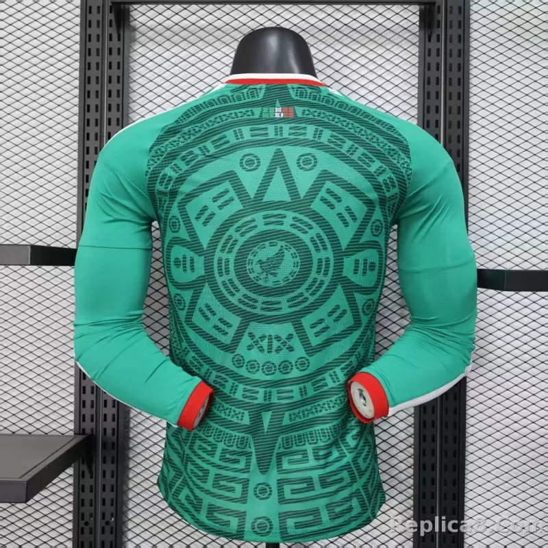 2026 Mexico World Cup Home Soccer Jersey Player Version Long Sleeve - detail