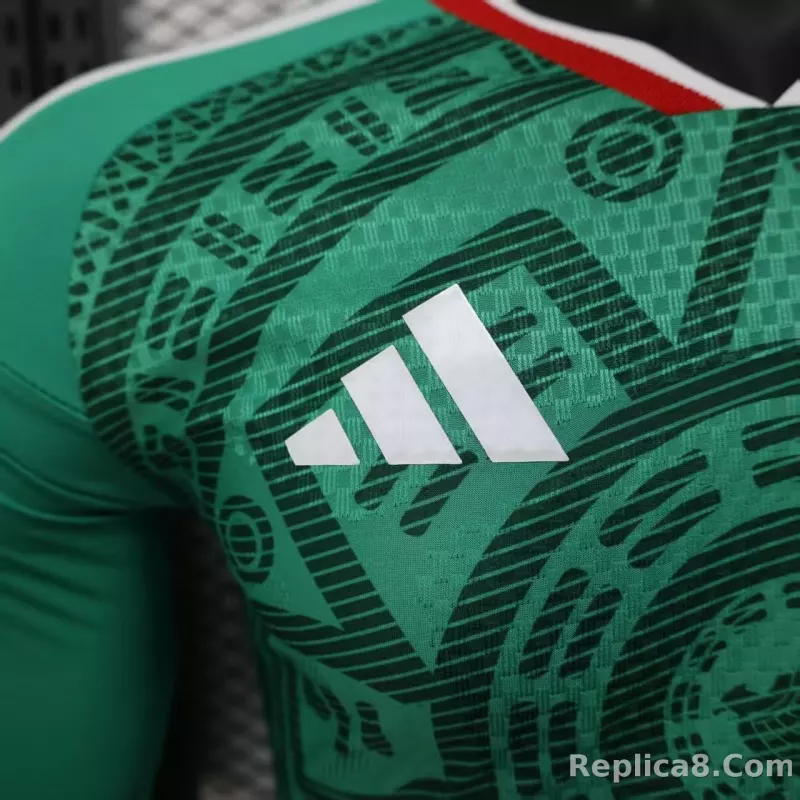 2026 Mexico World Cup Home Soccer Jersey Player Version Long Sleeve - detail