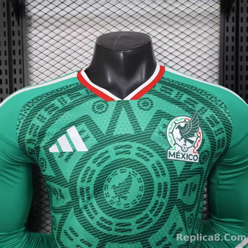2026 Mexico World Cup Home Soccer Jersey Player Version Long Sleeve - detail