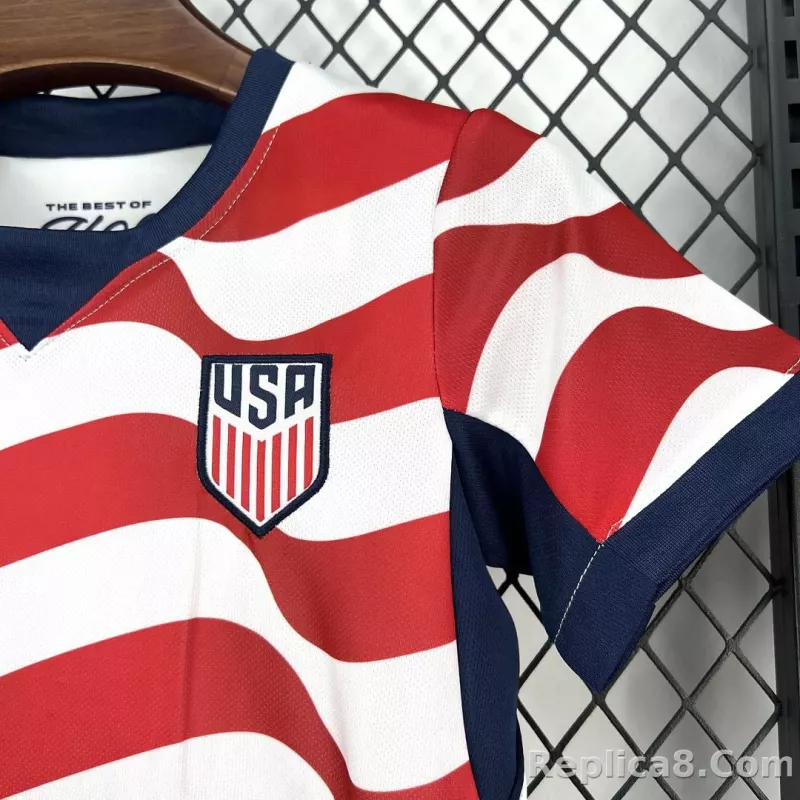2026 USMNT Home World Cup Soccer Kids Kit Jersey+Shorts - detail