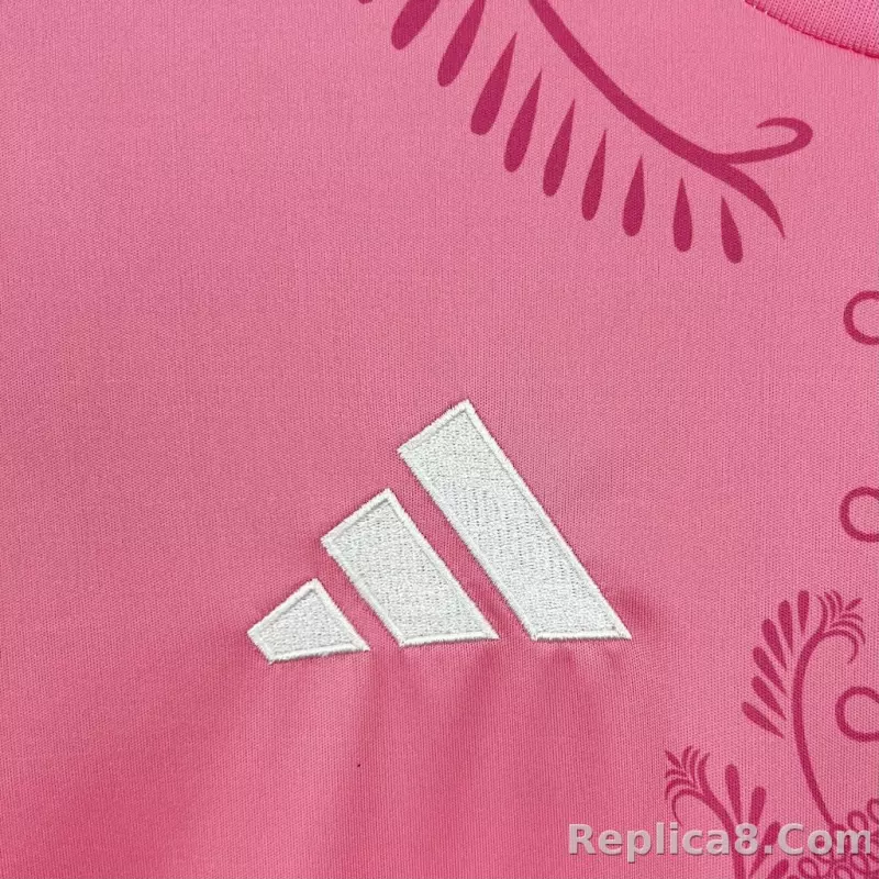 24-25 Algeria Soccer Jersey Pink - detail