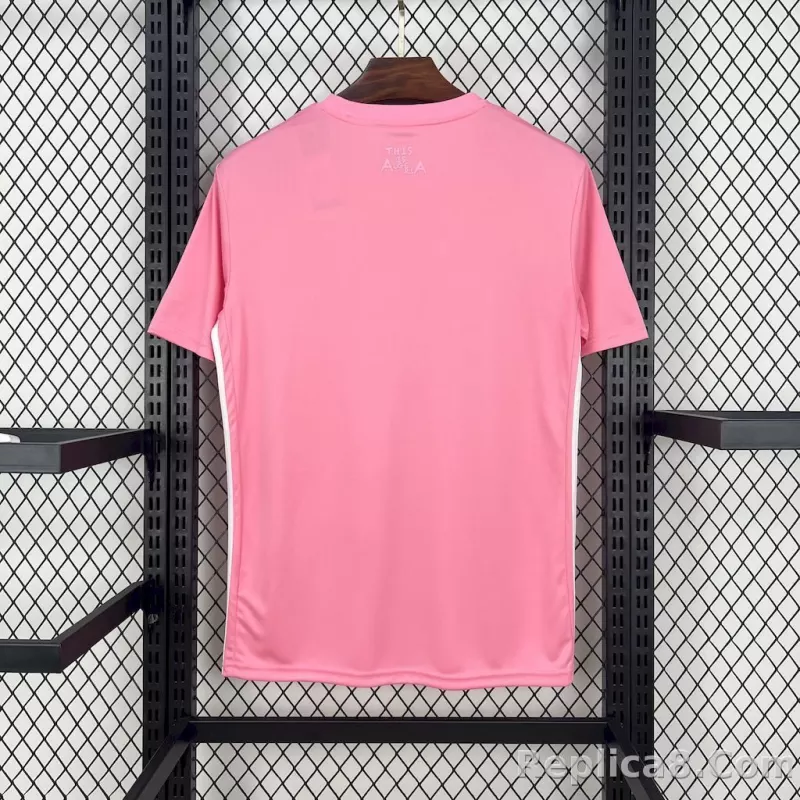 24-25 Algeria Soccer Jersey Pink - detail