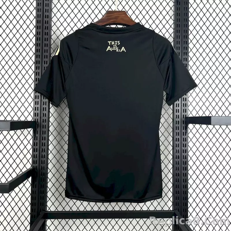 24-25 Algeria Soccer Jersey Black - detail