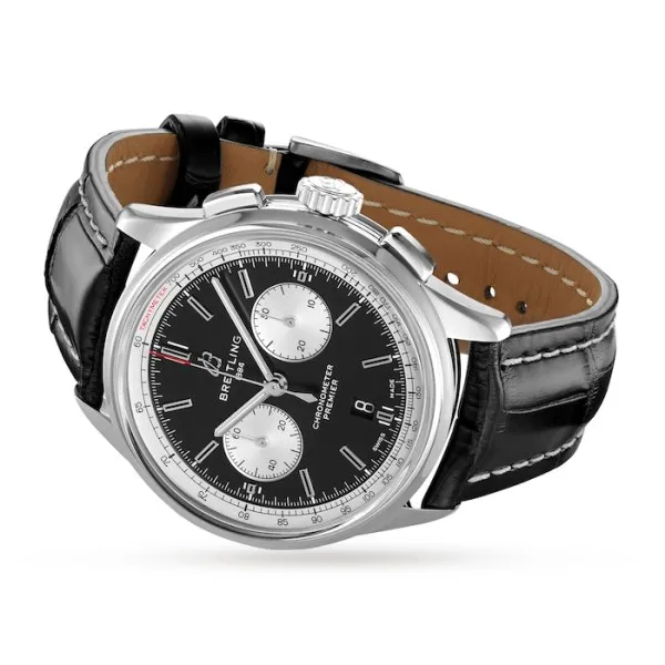 Breitling Premier Men Automatic Black Alligator Watch AB0118371B1P1 - gallery