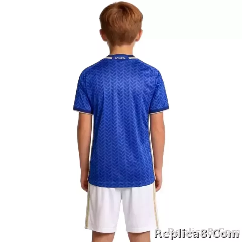 2026 Italy World Cup Home Soccer Kids Kit Jersey+Shorts - detail