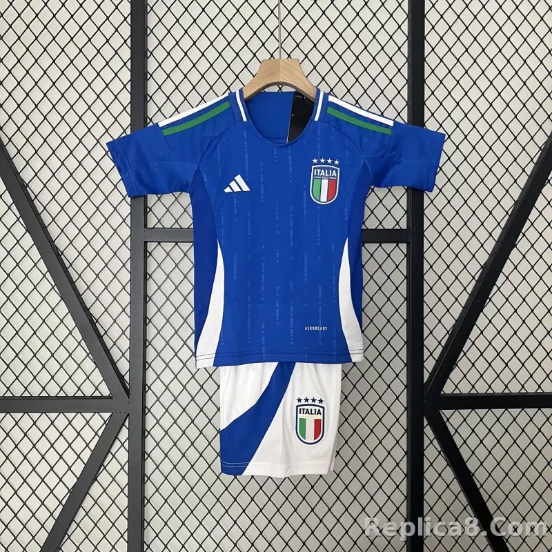 2024 Italy Euro Cup Home Kids Kit Jersey+Shorts