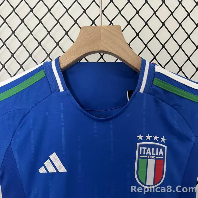 2024 Italy Euro Cup Home Kids Kit Jersey+Shorts - detail