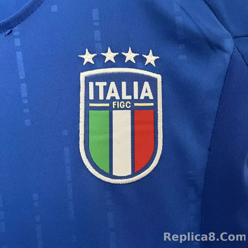2024 Italy Euro Cup Home Kids Kit Jersey+Shorts - detail