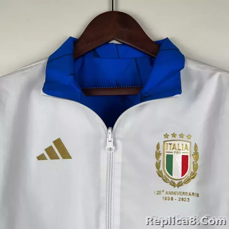 2023-2024 Italy Reversible Windbreaker （White-Blue）Soccer Jersey 1:1 Thai Quality - detail